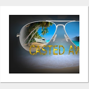 Casted Away Sunglass Tee Posters and Art